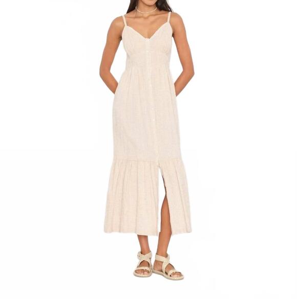 XIRENA Dresses & Skirts - NEW XIRENA greta midi dress in sandcheck